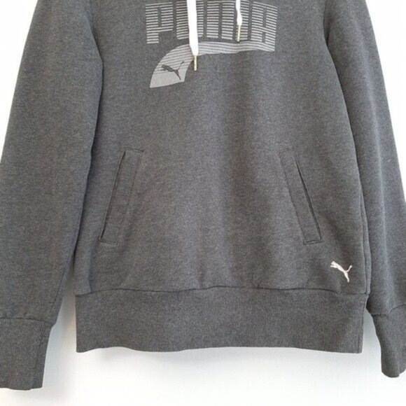 PUMA Sweatshirt Hoodie Grey w/ Velvet Logo Sz S - Picture 4 of 8